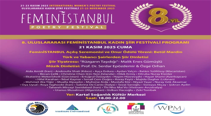 Uluslararası FeminİSTANBUL Kadın Şiiri Festivali 8. Kez Kartal’da Başlıyor