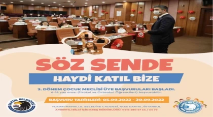 Kartal Belediyesi Çocuk Meclisi’nin 3. Dönem Üye Başvuruları Başladı