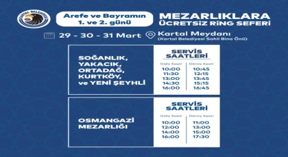 Kartal Belediyesi’nden Ramazan Bayramı’nda Mezarlıklara Ücretsiz Ulaşım Hizmeti