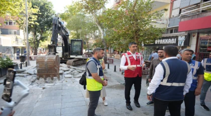 Başkan Yüksel, Tarihi Caddedeki Yenileme Çalışmalarını İnceledi